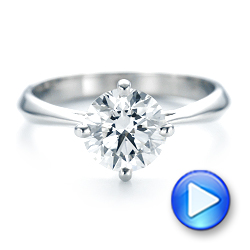 14k White Gold 14k White Gold Custom Solitaire Diamond Engagement Ring - Video -  102600 - Thumbnail