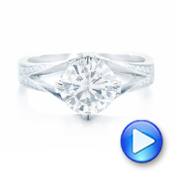 14k White Gold 14k White Gold Custom Diamond Engagement Ring - Video -  102601 - Thumbnail