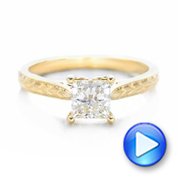 18k Yellow Gold 18k Yellow Gold Custom Solitaire Diamond Engagement Ring - Video -  102605 - Thumbnail