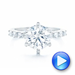  Platinum Custom Diamond Engagement Ring - Video -  102614 - Thumbnail