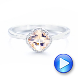 14k White Gold Solitaire Morganite Ring - Video -  102643 - Thumbnail