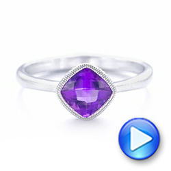  Platinum Platinum Solitaire Amethyst Ring - Video -  102649 - Thumbnail