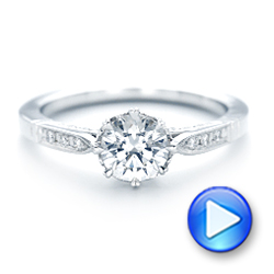 18k White Gold Diamond Engagement Ring - Video -  102672 - Thumbnail