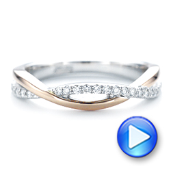 14k White Gold And 14K Gold Two-tone Wedding Band - Video -  102679 - Thumbnail