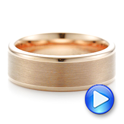 Rose Tungsten Satin Finish Men's Wedding Band - Video -  102681 - Thumbnail