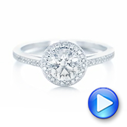 14k White Gold 14k White Gold Custom Diamond Halo Engagement Ring - Video -  102692 - Thumbnail