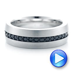 White Tungsten Black Sapphire Men's Band - Video -  102699 - Thumbnail