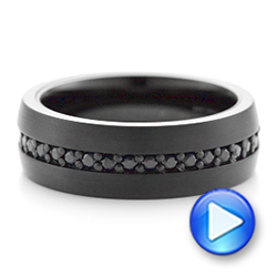 Black Tungsten Black Sapphire Men's Band - Video -  102700 - Thumbnail