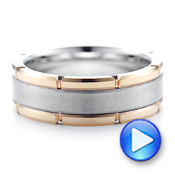 Rose Tungsten Two-tone Wedding Band - Video -  102701 - Thumbnail