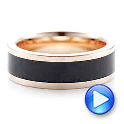Rose Tungsten And Black Carbon Fiber Wedding Band - Video -  102715 - Thumbnail