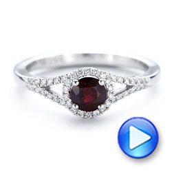  Platinum Platinum Ruby And Diamond Halo Ring - Video -  102721 - Thumbnail