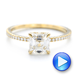 14k Yellow Gold 14k Yellow Gold Custom Asscher Diamond Engagement Ring - Video -  102739 - Thumbnail