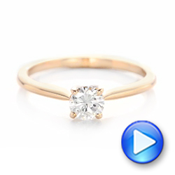 14k Rose Gold 14k Rose Gold Custom Solitaire Diamond Engagement Ring - Video -  102757 - Thumbnail