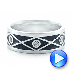  Platinum Platinum Custom Antiqued Diamond Men's Wedding Band - Video -  102759 - Thumbnail