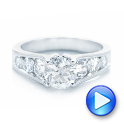 14k White Gold Custom Diamond Engagement Ring - Video -  102762 - Thumbnail