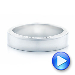 18k White Gold 18k White Gold Custom Diamond Men's Wedding Band - Video -  102766 - Thumbnail