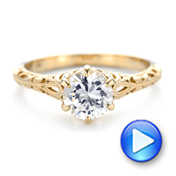 18k Yellow Gold 18k Yellow Gold Solitaire Diamond Engagement Ring - Video -  102767 - Thumbnail