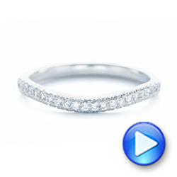 14k White Gold Custom Diamond Wedding Band - Video -  102773 - Thumbnail