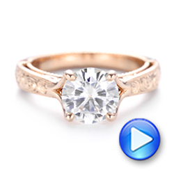 18k Rose Gold 18k Rose Gold Custom Diamond Engagement Ring - Video -  102777 - Thumbnail