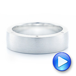 18k White Gold 18k White Gold Custom Blue Sapphire And Diamond Men's Wedding Band - Video -  102779 - Thumbnail