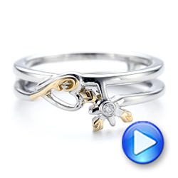  Platinum And 14K Gold Custom Two-tone Wedding Band - Video -  102780 - Thumbnail