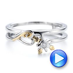  Platinum And 18K Gold Platinum And 18K Gold Custom Two-tone Wedding Band - Video -  102780 - Thumbnail