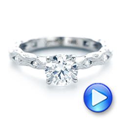  Platinum Platinum Diamond In Filigree Engagement Ring - Video -  102788 - Thumbnail