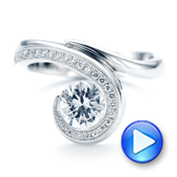  Platinum Platinum Halo Loop Diamond Engagement Ring - Video -  102789 - Thumbnail