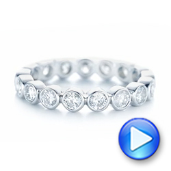 14k White Gold Custom Eternity Diamond Wedding Band - Video -  102791 - Thumbnail