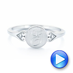  Platinum Platinum Custom Engraved Diamond Engagement Ring - Video -  102815 - Thumbnail