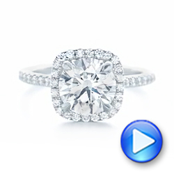  Platinum Diamond Halo Engagement Ring - Video -  102820 - Thumbnail