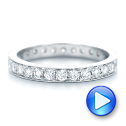 14k White Gold Diamond Eternity Wedding Band - Video -  102821 - Thumbnail