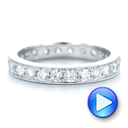 14k White Gold Diamond Eternity Wedding Band - Video -  102823 - Thumbnail