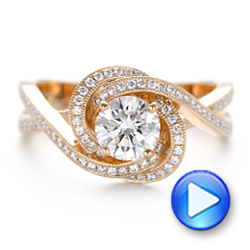 14k Rose Gold Custom Diamond Engagement Ring - Video -  102833 - Thumbnail