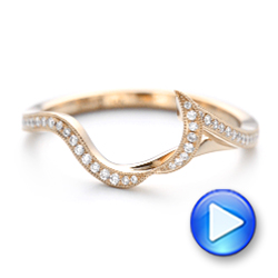 14k Rose Gold Custom Diamond Wedding Band - Video -  102834 - Thumbnail