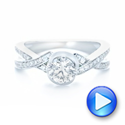  14K Gold Custom Diamond Engagement Ring - Video -  102835 - Thumbnail
