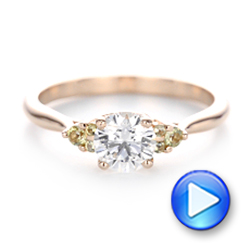 18k Rose Gold Custom Peridot And Diamond Engagement Ring - Video -  102840 - Thumbnail