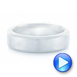  Platinum Custom Brushed Men's Wedding Band - Video -  102843 - Thumbnail