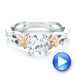 18k White Gold And 18K Gold Two-tone Diamond Engagement Ring - Video -  102844 - Thumbnail