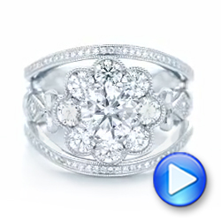 18k White Gold 18k White Gold Custom Diamond Interlocking Engagement Ring - Video -  102845 - Thumbnail