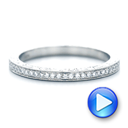  Platinum Custom Diamond And Hand Engraved Wedding Band - Video -  102848 - Thumbnail