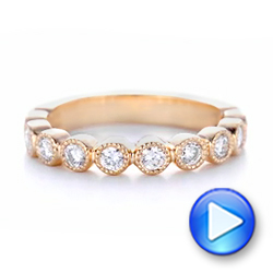 18k Rose Gold 18k Rose Gold Custom Diamond Wedding Band - Video -  102849 - Thumbnail