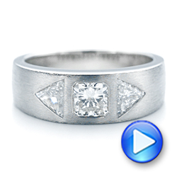 18k White Gold 18k White Gold Custom Men's Diamond Wedding Band - Video -  102860 - Thumbnail