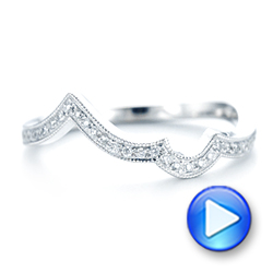 14k White Gold Custom Matching Diamond Wedding Band - Video -  102867 - Thumbnail