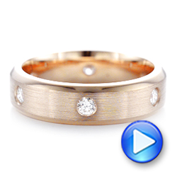 14k Rose Gold 14k Rose Gold Custom Diamond Men's Wedding Band - Video -  102874 - Thumbnail