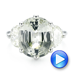 18k White Gold 18k White Gold Custom Three Stone White Sapphire And Diamond Fashion Ring - Video -  102877 - Thumbnail