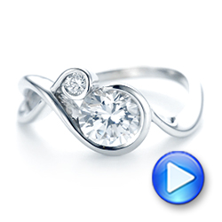 14k White Gold Custom Matching Diamond Wedding Band - Video -  102879 - Thumbnail