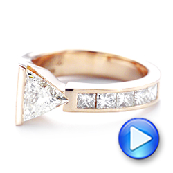 14k Rose Gold Custom Diamond Engagement Ring - Video -  102884 - Thumbnail