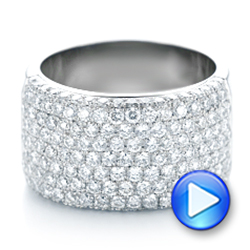  Platinum Custom Pave Diamond Fashion Ring - Video -  102890 - Thumbnail