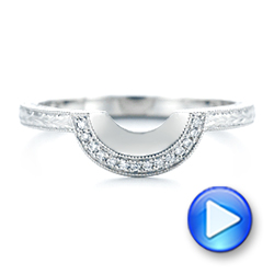  Platinum Custom Hand Engraved Diamond Wedding Band - Video -  102893 - Thumbnail